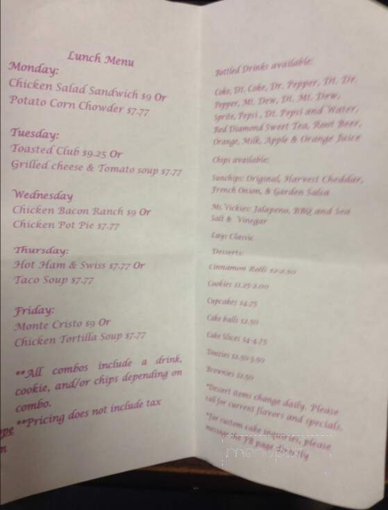 Amber's Sweet Shoppe - Ada, OK menu_pic