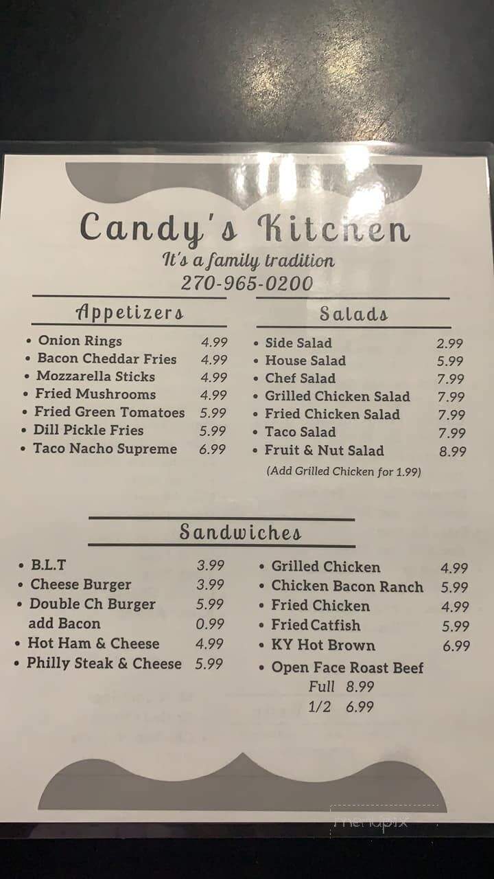 Candy's Kitchen - Marion, KY menu_pic