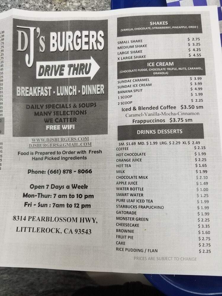 DJ's Burgers - Littlerock, CA