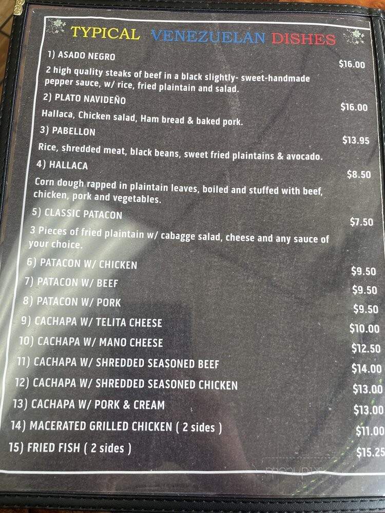 Chamos's Latin Food - Woodbridge Township, NJ menu_pic