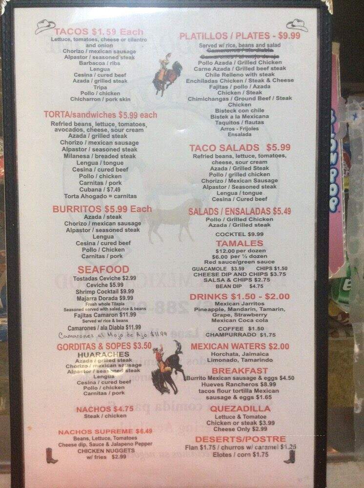 Taqueria El Palomino #2 - Huntsville, AL menu_pic