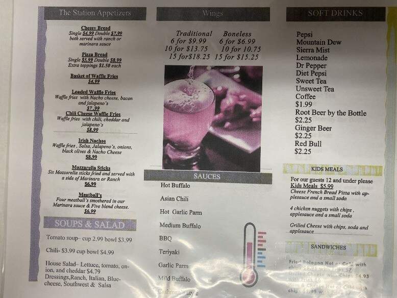 The Station Bar & Grill - Defiance, OH menu_pic