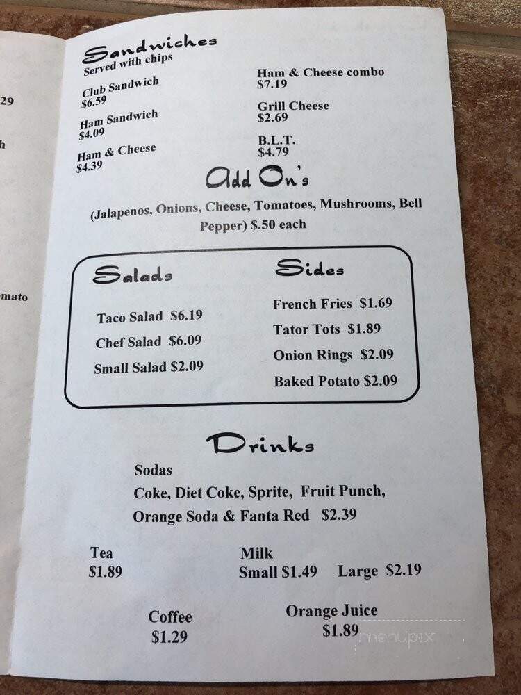 Tattlers - Levelland, TX menu_pic