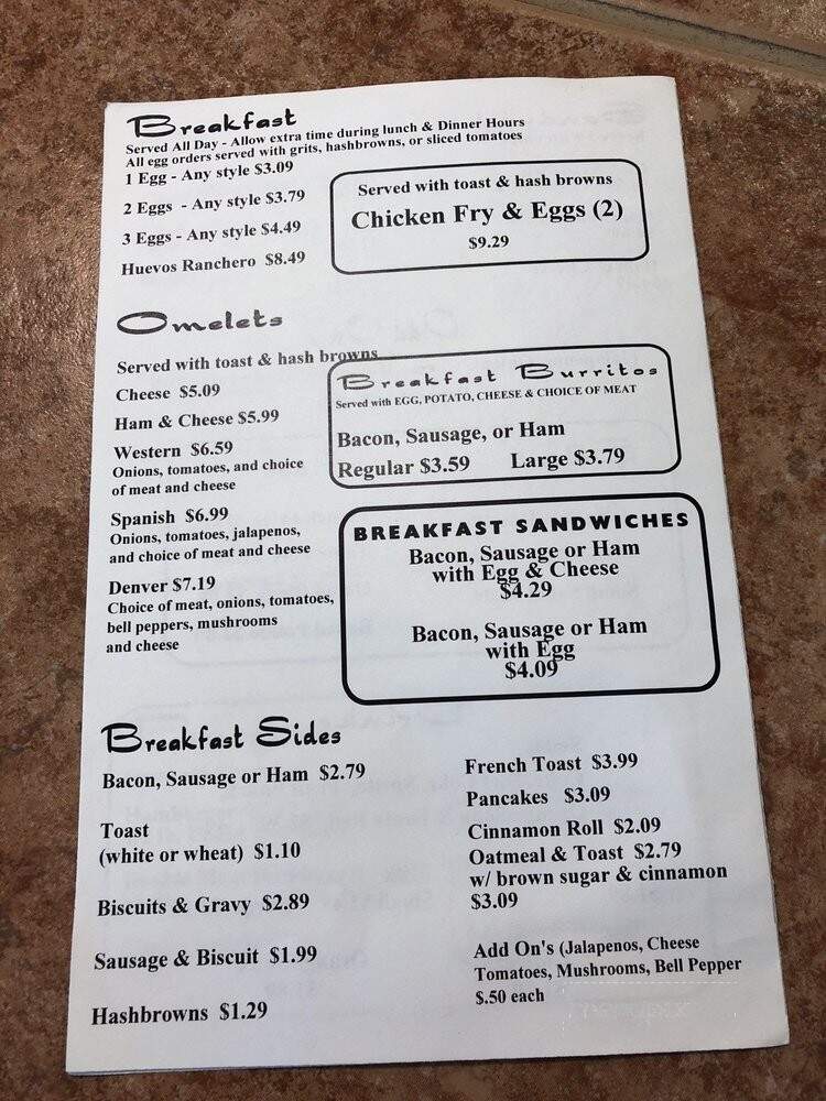 Tattlers - Levelland, TX menu_pic