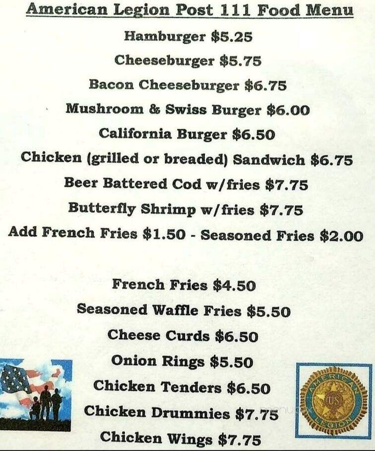 American Legion Post 111 - Somerset, WI menu_pic