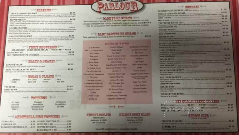 D'nicio's Parlour - Kalamazoo, MI menu_pic