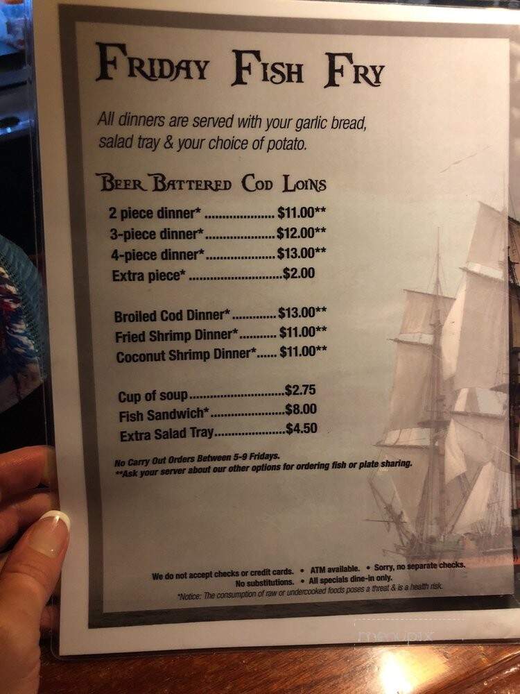 Pirate's Cove - Delavan, WI menu_pic
