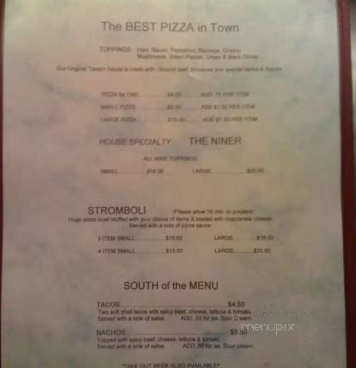 Main Street Tavern & Pizza - Frankenmuth, MI menu_pic