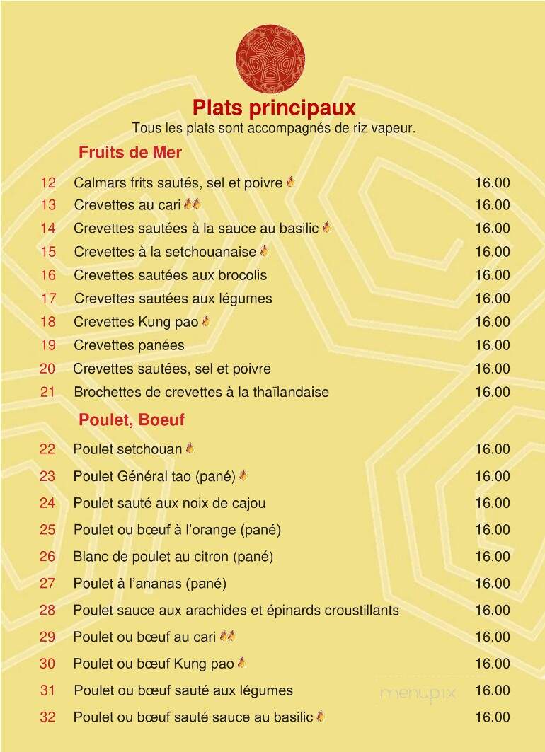 Resto Etoile D'Orient - Saint-Hyacinthe, QC menu_pic