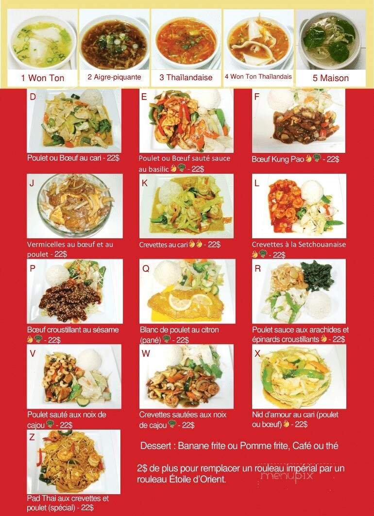 Resto Etoile D'Orient - Saint-Hyacinthe, QC menu_pic