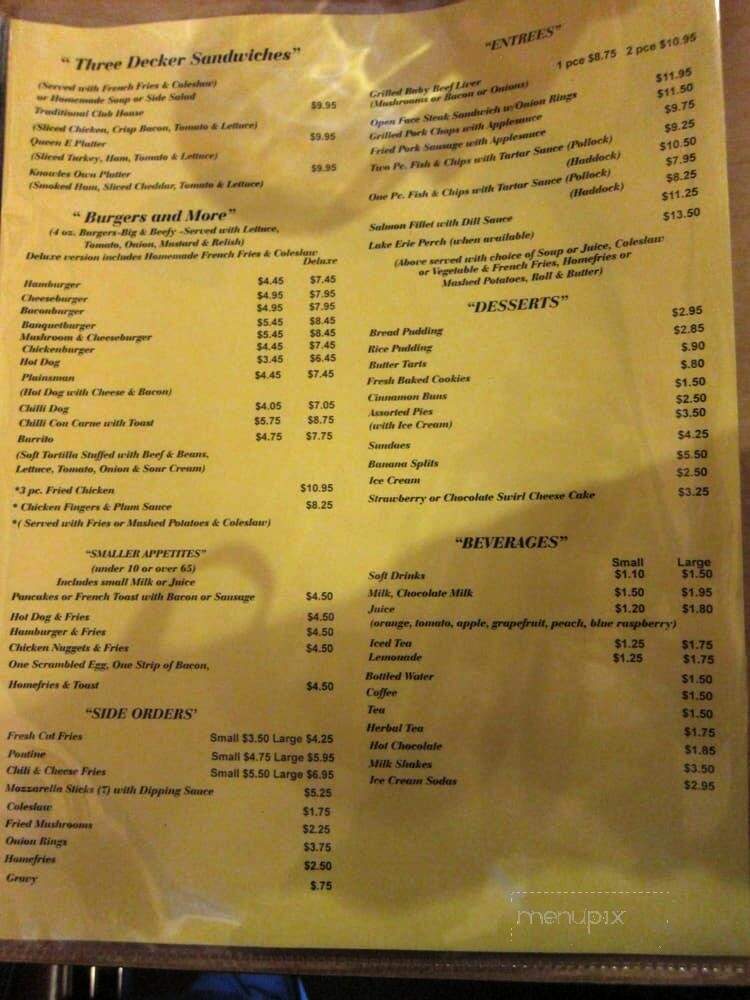 Knowles Restaurant - Dunnville, ON menu_pic