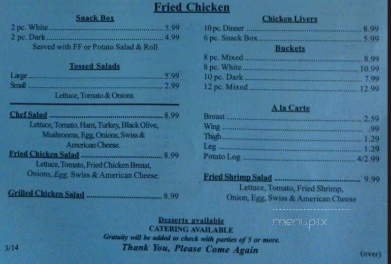 Char Lou's - Lacombe, LA menu_pic