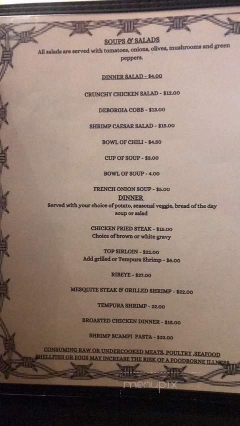 O Aces - De Borgia, MT menu_pic