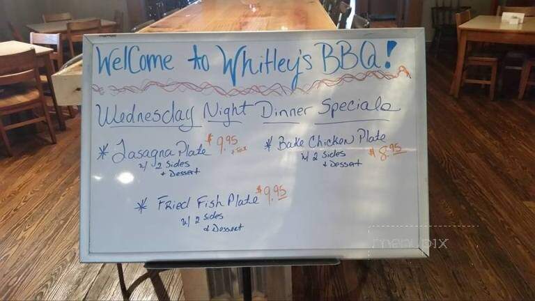 Whitley's Barbecue - Murfreesboro, NC menu_pic