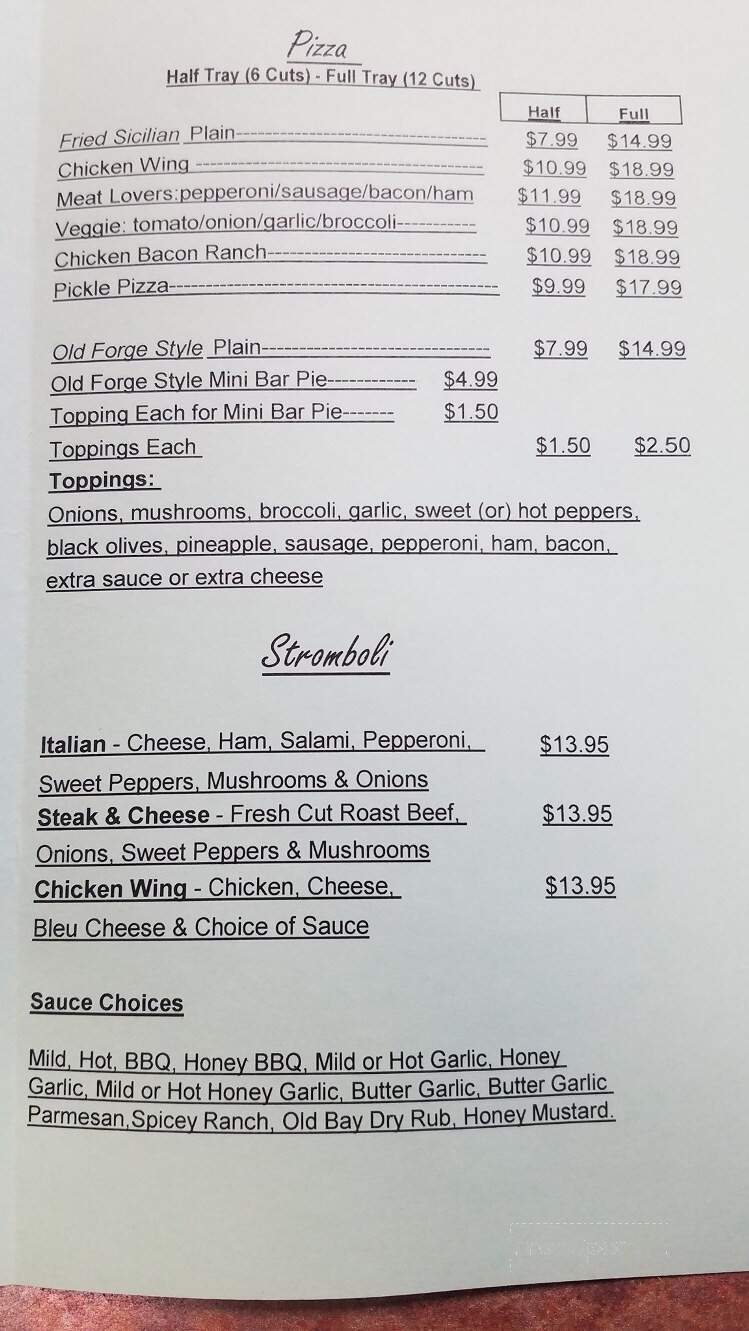 Shady Side Tavern - Dallas, PA menu_pic