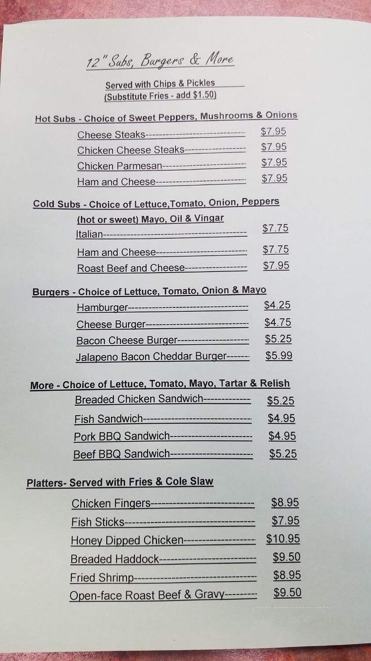 Shady Side Tavern - Dallas, PA menu_pic