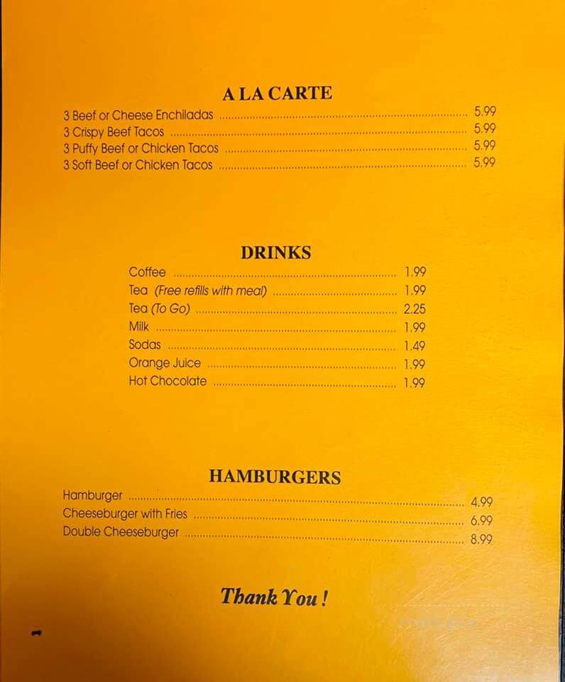 Emmy's Mexican Restaurant - Stockdale, TX menu_pic