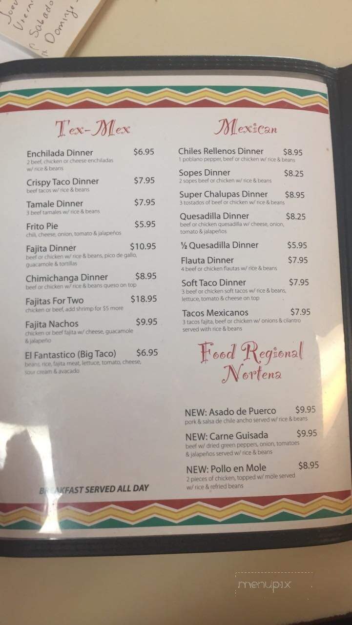 La Fonda Del Sol - Jacksonville, TX menu_pic