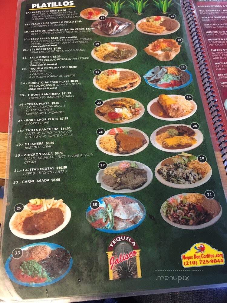Taqueria Tequila Jalisco - San Antonio, TX menu_pic