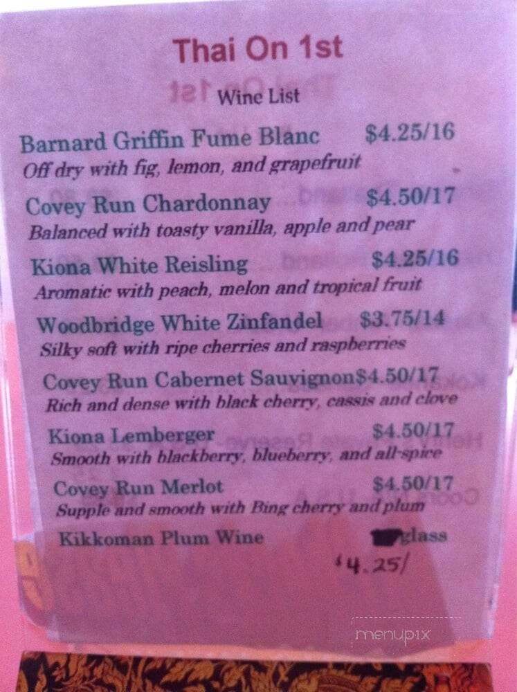 Thai On First - Spokane, WA menu_pic