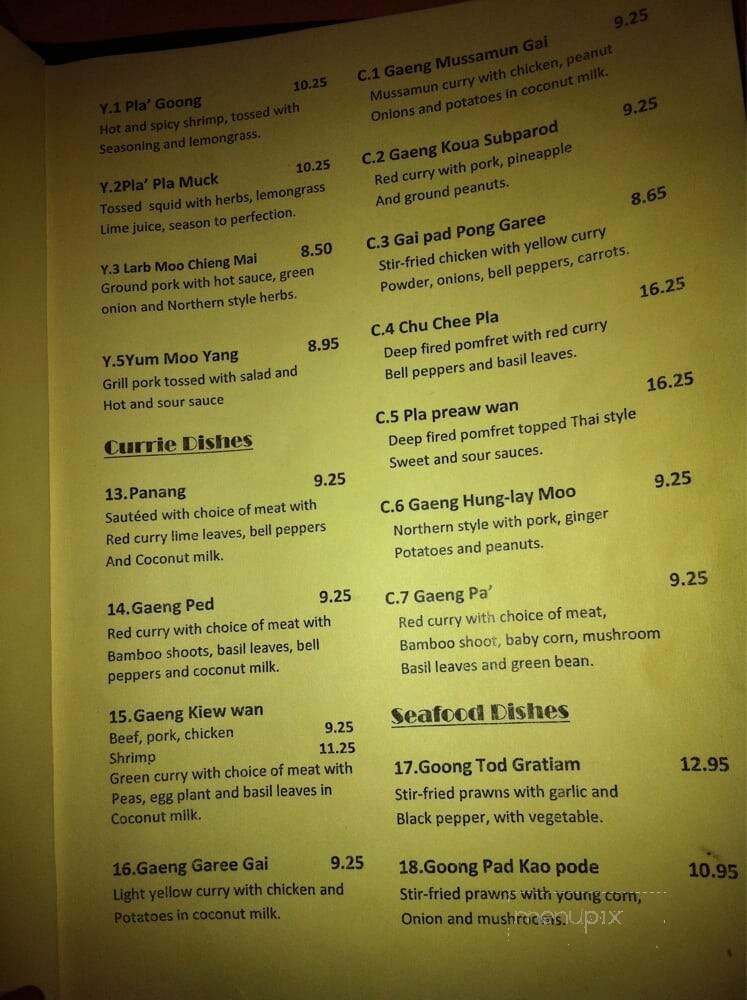 Thai On First - Spokane, WA menu_pic