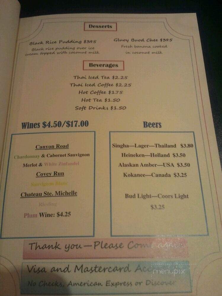 Thai On First - Spokane, WA menu_pic