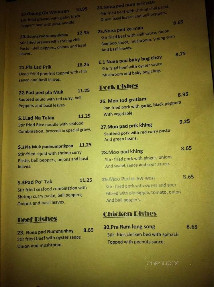 Thai On First - Spokane, WA menu_pic