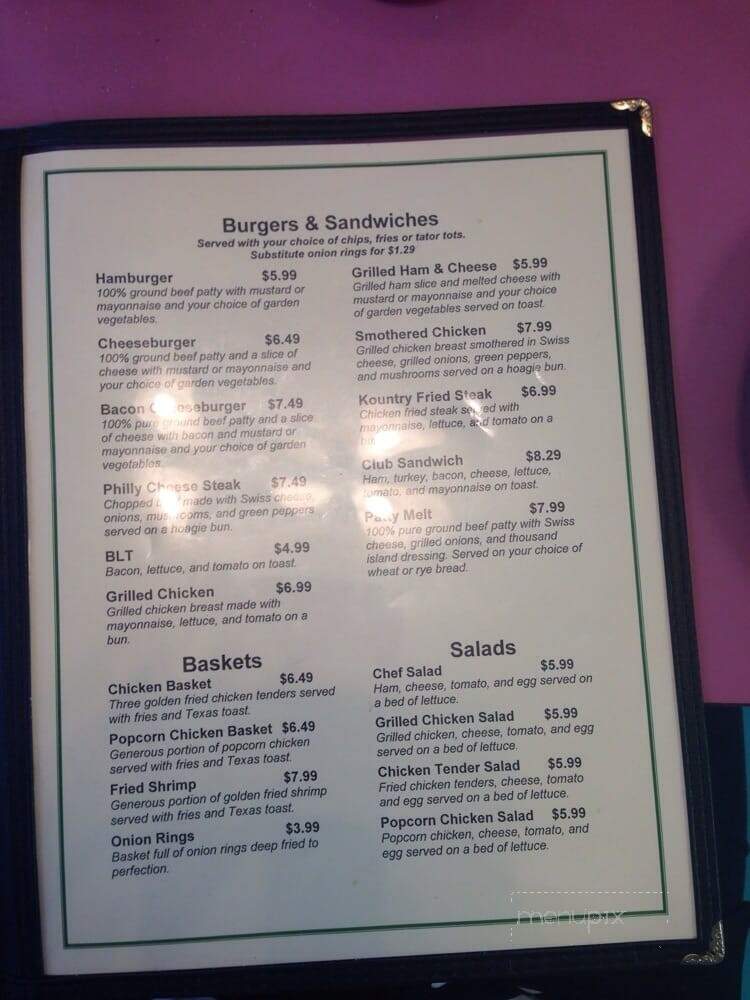 Kountry Kitchen Grille - Clarksville, AR menu_pic