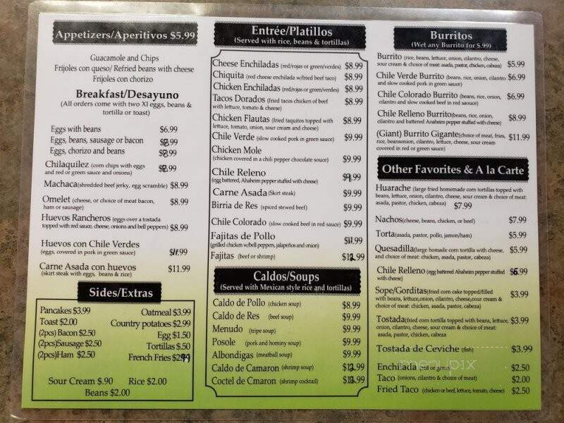Nardo's Restaurant - Guadalupe, CA menu_pic