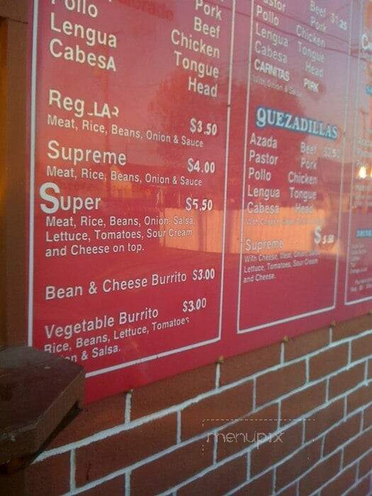 Julia's Taqueria - Denair, CA menu_pic