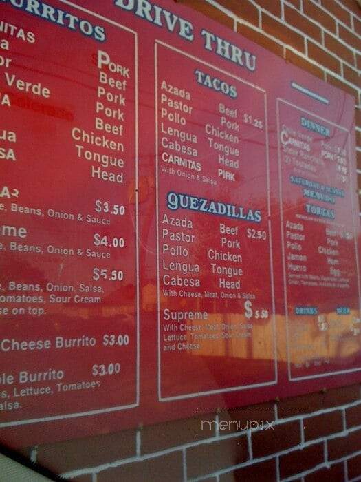 Julia's Taqueria - Denair, CA menu_pic