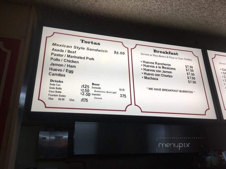 Julia's Taqueria - Denair, CA menu_pic
