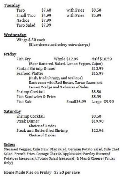 Wolcottsville Inn - Akron, NY menu_pic