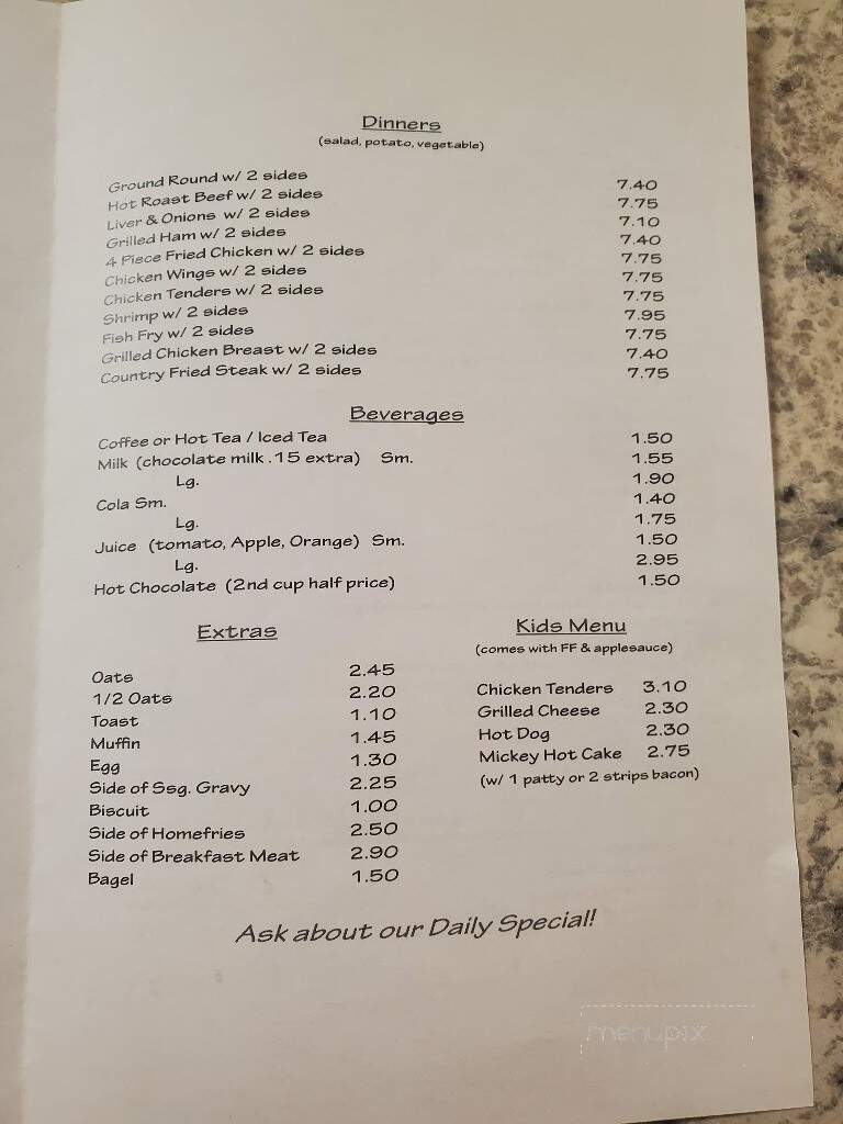 Aunt Judy's Diner - Ashtabula, OH menu_pic