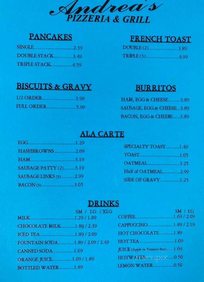 Andrea's Place - Alpha, IL menu_pic