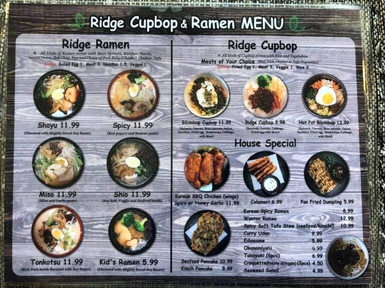 Ridge Cupbop & Ramen - Snoqualmie, WA menu_pic
