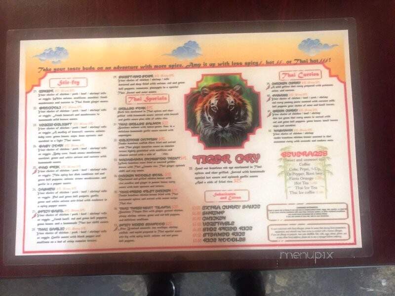 Tiger Of Thailand - Paris, AR menu_pic