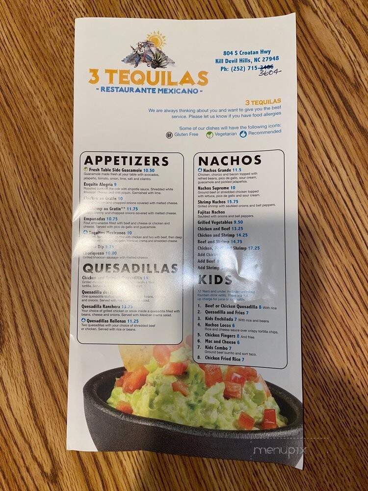 3 Tequilas - Kill Devil Hills, NC menu_pic