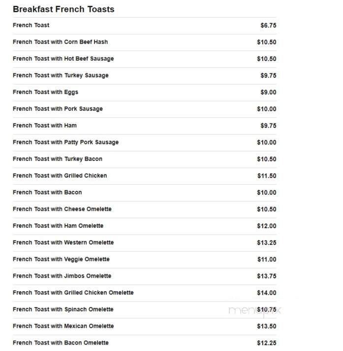 Jimbo's Hamburger Palace - Bronx, NY menu_pic