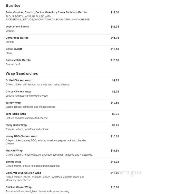Jimbo's Hamburger Palace - Bronx, NY menu_pic