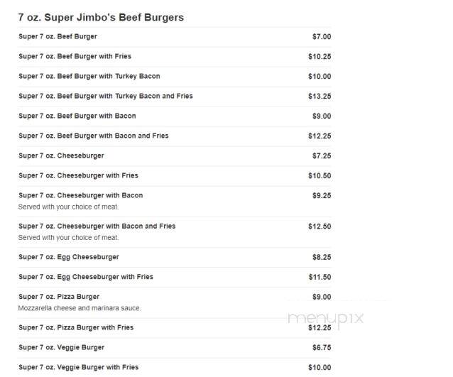 Jimbo's Hamburger Palace - Bronx, NY menu_pic