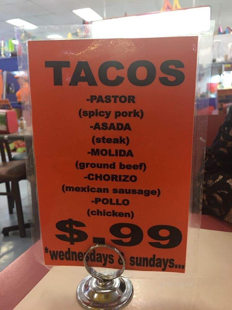 El Paraiso - Fort Wayne, IN menu_pic