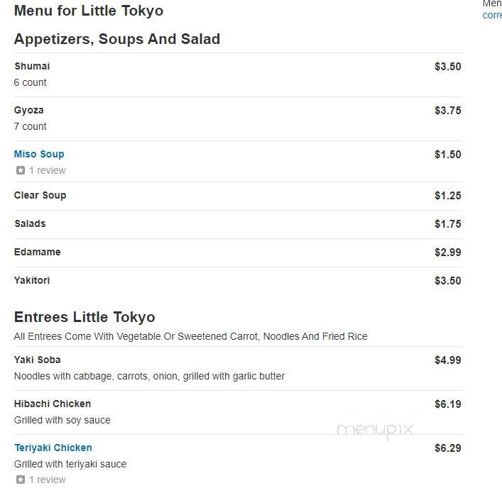 Little Tokyo - Danbury, CT menu_pic