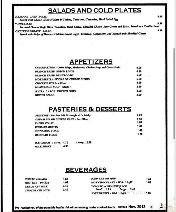Red Apple Family Restaurant - Wausau, WI menu_pic