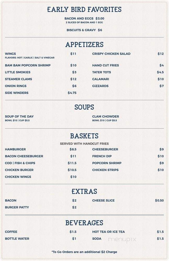 Knotty Pine Tavern - Westport, WA menu_pic