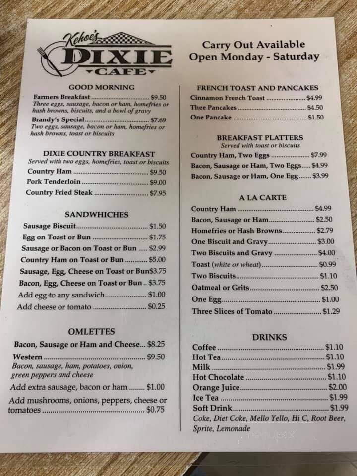 Kehoe's Dixie Cafe - Tollesboro, KY