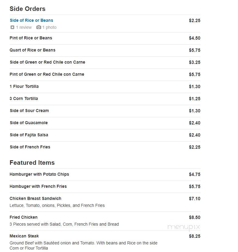Ochoa's Restaurant - Casa Grande, AZ menu_pic