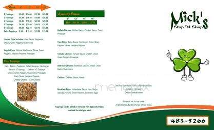 Mick's Stop N Shop - Oxbow, SK menu_pic