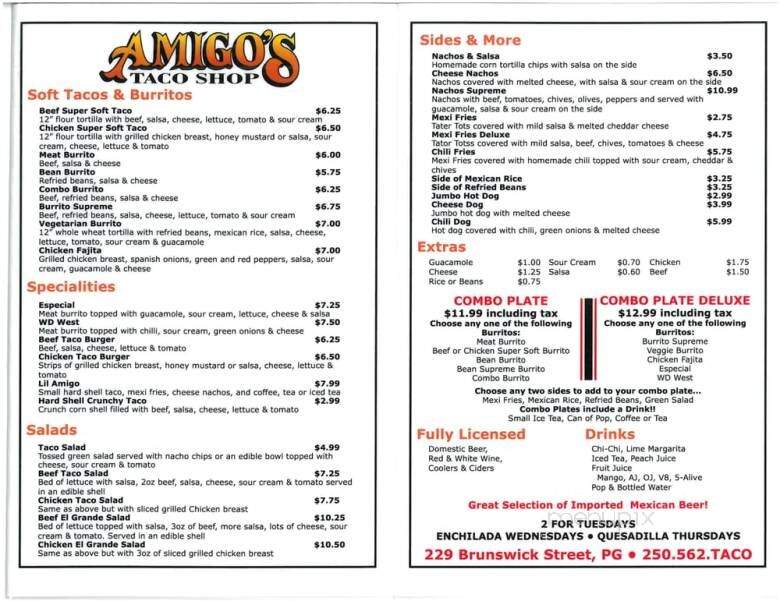 Amigo's Taco Shop - Prince George, BC menu_pic
