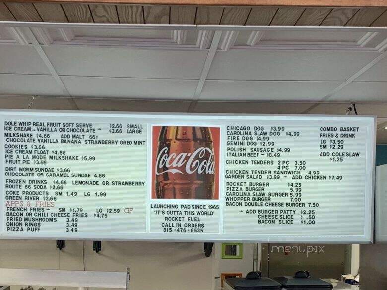 Launching Pad Drive-In - Wilmington, IL menu_pic